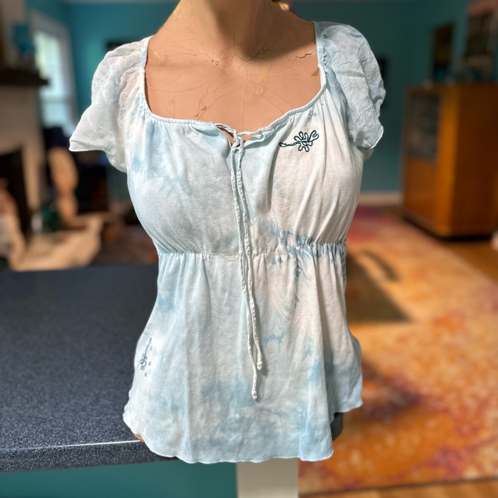 Embellished Pastel Fairy Coquette Top by Language LA Romantic Empire Waist ~ M - Picture 3 of 13